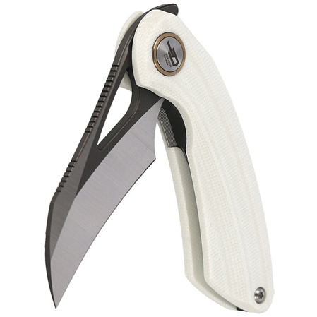 Bestech Bihai White G10, Grey DLC Stonewashed/Satin 14C28N by Ostap Hel Knife (BG53E)