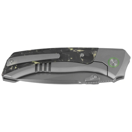 Nóż składany Remette RT-Steed Gray Titanium/Black-Green Carbon Fiber, Pearlescent M390 (RTWS-TY)