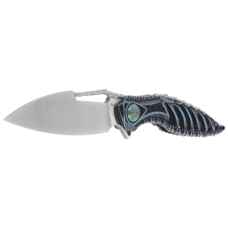 RikeKnife Thor6 Black / Green Titanium, Satin M390 (RK Thor6-M-BG))