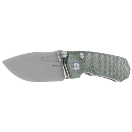 Remette Rhino MC319G Knife Military Green Micarta, Stonewashed 14C28N