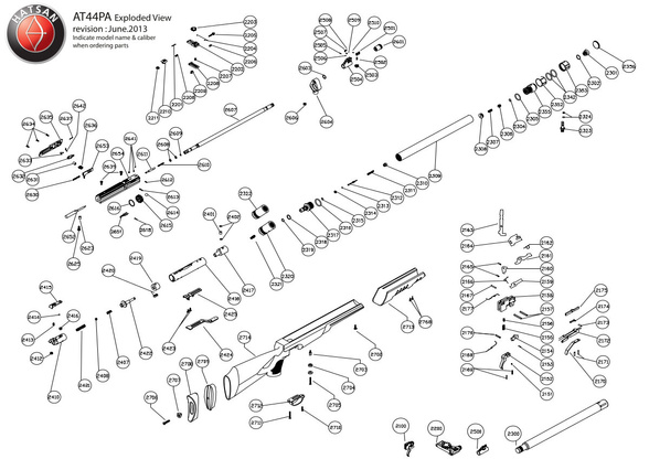 Sworzeń zwalniania do wiatrówki Hatsan AT44, Airmax, Nova, Gladius, Trophy (2618)