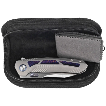 Remette Kestrel Knife Gray Titanium/Timascus, Satin CPM S35VN (RTPO-D)