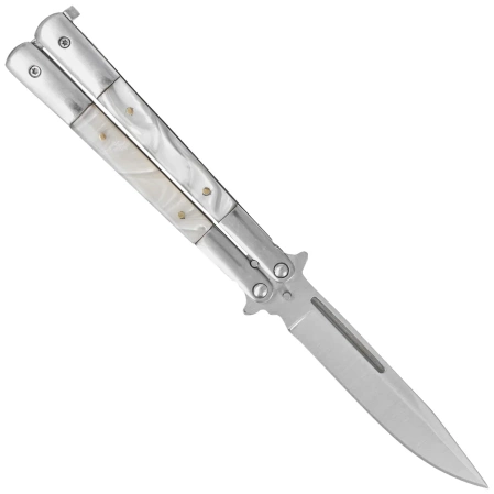 Nóż motylkowy Third Decor Habitat Balisong Pearl/Stainless Steel, Satin 420 (K2097)