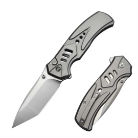 Nóż składany WeKnife Zentron Gray Titanium, Satin M390 (WE24094-2)