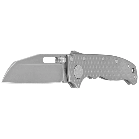 Demko AD20.5 Shark Foot Knife Milled Titanium, Stonewashed CPM 20CV by Andrew Demko (205-20CV-TI-TEX-SF)