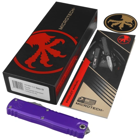 Nóż automatyczny OTF Microtech UTX-85 Gen IV S/E Purple Aluminium, Stonewashed M390MK by Tony Marfione (12314-10PU)