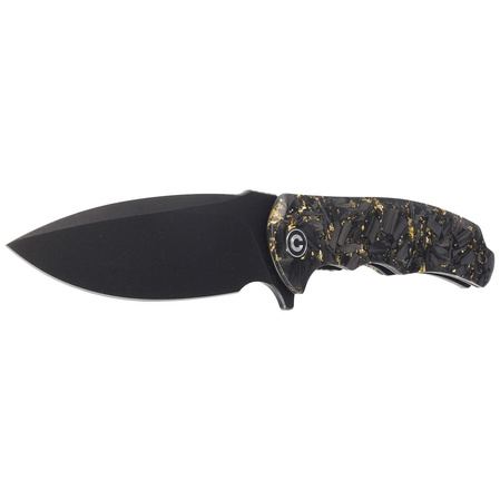 Nóż składany Civivi Praxis Shredded Carbon Fiber / Golden Shred, Black Stonewashed 9Cr18MoV (C803J)