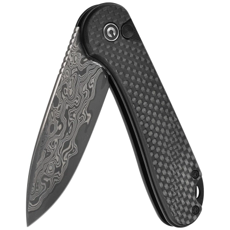 Civivi Button Lock Elementum II Knife Carbon Fiber/Black G10, Damascus (C18062PB-DS1)