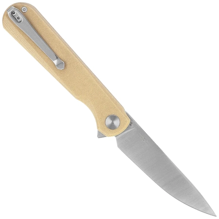 Bestechman Flick Knife Khaki G10, Satin/Stonewashed D2 by Ostap Hel (BMK13C)
