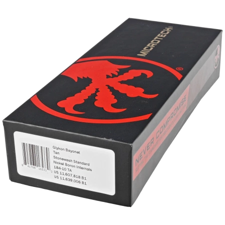 Microtech Glykon S/E Tan Aluminium/Titanium, Stonewashed M390 by Tony and Sean Marfione (184-10TA)