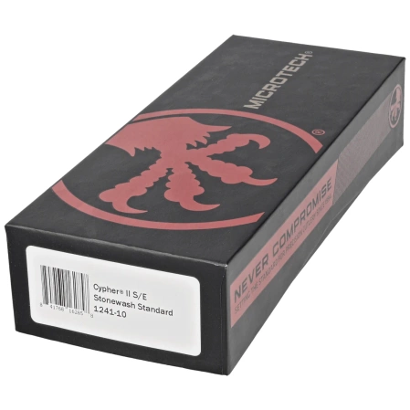 Microtech Cypher II S/E OTF Knife Black Aluminum, Stonewashed M390MK by Deryk Munroe and Tony Marfione (1241-10)