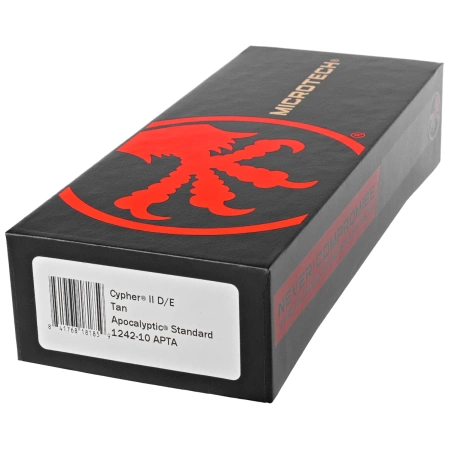 Microtech Cypher II D/E OTF Knife Tan Aluminum, Apocalyptic M390MK by Deryk Munroe and Tony Marfione (1242-10APTA)