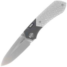 Remette RT-Meteor Knife Black Titanium/Gray Carbon Fiber, Pearlescent M390 (RTPT-B)