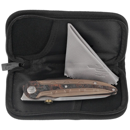 Bestech Prydwen Knife Bronze Titanium/Dark Matter Copper Fat Carbon, Stonewashed/Satin MagnaCut by Kombou (BT2409B)