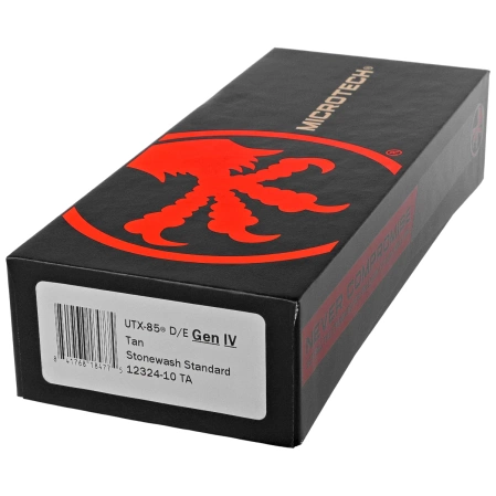 Microtech UTX-85 Gen IV D/E OTF Knife Tan Aluminum, Stonewashed M390MK by Tony Marfione (12324-10TA)