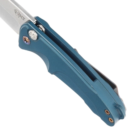 Nóż składany Medford Smooth Criminal Tumbled Blade, Blue Handle, Flamed HW/Clip, S45VN (MK0394TQ-44AU-TFCF-Q4)