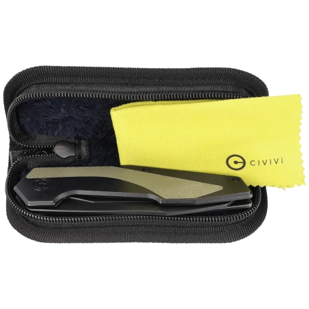 Civivi Knife Hypersonic Black Steel / OD Green G10, Black Stonewashed 14C28N by Gustavo T. Cecchini (C22011-1)