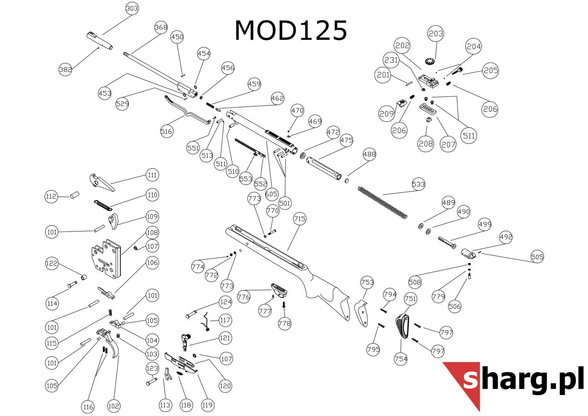Śruba kontrująca mocująca osadę do Hatsan MOD 55S-155, Dominator 200, Proxima (774)