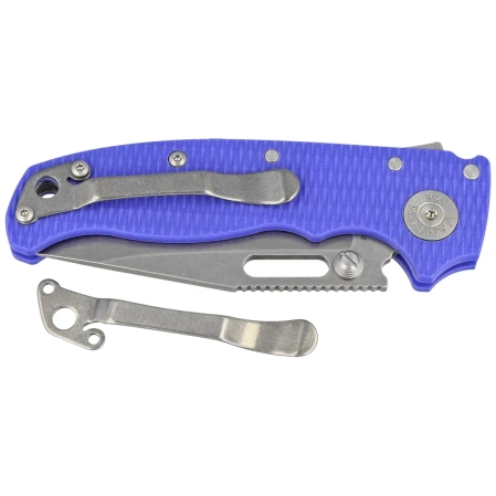 Nóż składany Demko AD20.5 CP Blue #2 G10, Stonewashed CPM 20CV by Andrew Demko (AD20.5-20CV-BLUE 2 G10-CP)