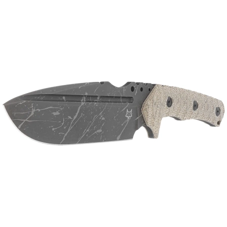 Fox URO Knife OD Green Canvas Micarta, Acid Washed Niolox by Wander Tactical (FX-623 ODA)