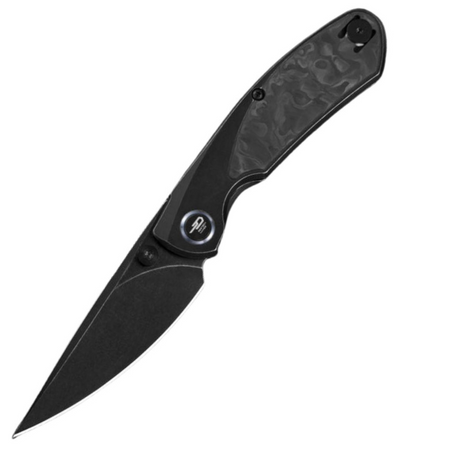 Bestech Lito Knife Black Titanium / Carbon Fiber, Black Stonewashed M390 by Ostap Hel (BT2307D)