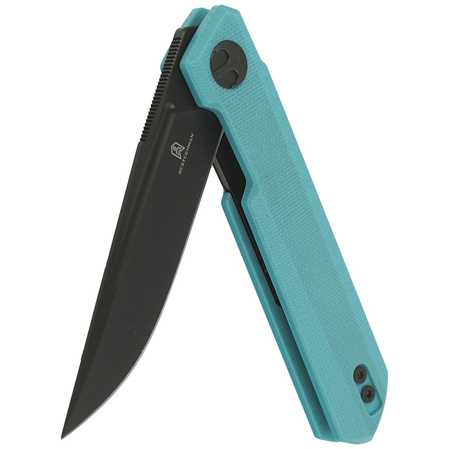 Bestechman Knife Mini Dundee Tiffany Blue G10, Grey DLC D2 by Ostap Hel (BMK03E)