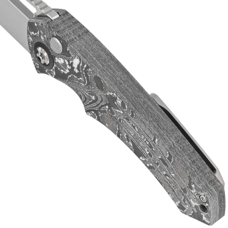 Heretic Knife Pariah Manual White Camo Carbon Fiber, Stonewashed MagnaCut by Tony Marfione Jr.