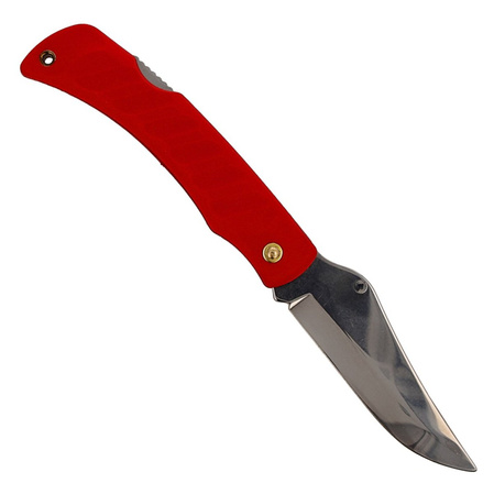 Mikov Crocodile Red ABS Folding Knife, Mirror Finish with Clip (243-NH-1/C CLIP/RED)