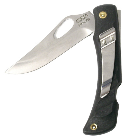 Nóż składany Mikov Crocodile Clip Point Black ABS, Mirror, Klips (243-NH-1/B BLACK/CLIP)