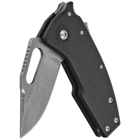 Demko Nano Shark CP Knife Black GRN, Stonewashed AUS10A by Andrew Demko (NANO-10A-Black GRN-CP)