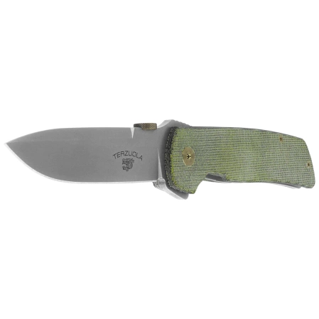 Nóż składany Fox Original Gangster OD Green Canvas Micarta, Stonewashed MagnaCut by Bob Terzuola (FX-ATC-OG01 MOD)