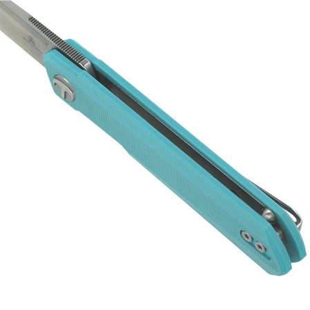 Bestechman Knife Mini Dundee Tiffany Blue G10, Stonewashed / Satin, Stonewashed / Satin D2 by Ostap Hel (BMK03C)