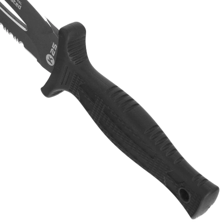 K25 RK-32607 Boot Knife Rubber Black, Titanium 7Cr17Mov