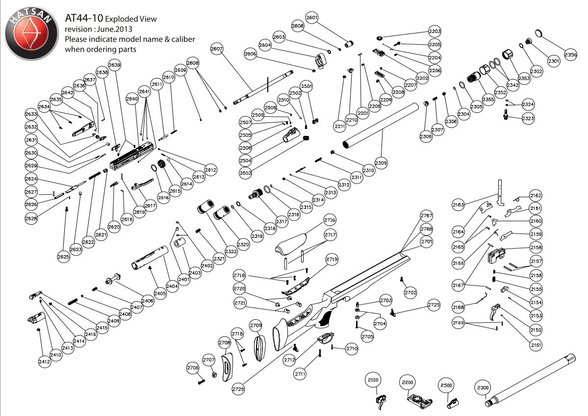 Sworzeń zwalniania do wiatrówki Hatsan AT44, Airmax, Nova, Gladius, Trophy (2618)