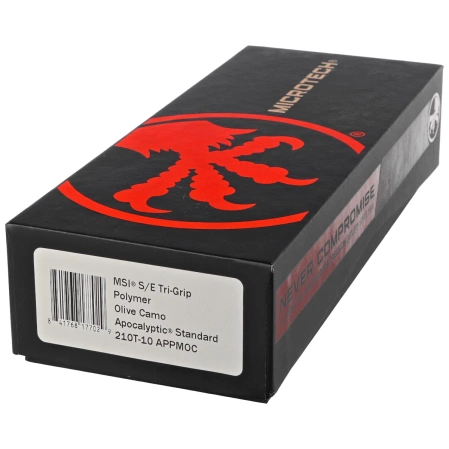 Nóż składany Microtech MSI S/E Ram-Lok Olive Camo Tri-Grip Polymer, Apocalyptic M390MK by Tony Marfione (210T-10APPMOC)