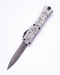 Nóż automatyczny OTF Microtech Hera II Mini Signature D/E Jack-O-Lantern Aluminium, Black Apocalyptic M390MK by Tony Marfione (1702M-1 BMHWJLS)