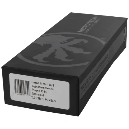 Microtech Hera II Mini D/E OTF Knife Alien Purple X-51 Aluminium, Black M390MK by Tony Marfione (1702M-1PUX51S)