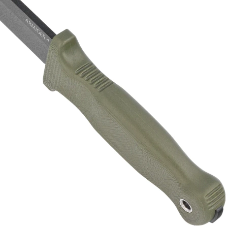 Demko Armiger 4 Clip Point Knife OD Green TPR, Black Powder Coated 80CrV2 by Andrew Demko (ARM4-80CrV2-OD-CLP)