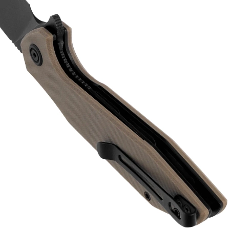 Nóż składany Kubey Nova LL KU117K Tan G10, Blackwashed D2