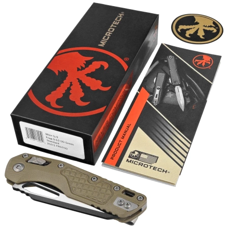 Microtech MSI S/E Knife OD Green Frag G10, Black M390MK by Tony Marfione (210-1FRGTOD)