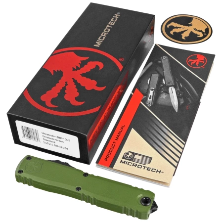 Nóż automatyczny OTF Microtech Ultratech Gen III ZBP D/E Green Cerakote Aluminium, Green Cerakote M390MK by Tony Marfione (1122-1GR-C20Z4)