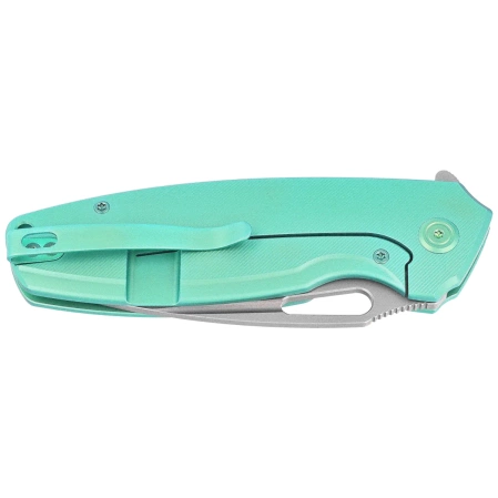 Nóż składany Kubey Tityus KB360B Green Titanium, Bead Blasted 14C28N