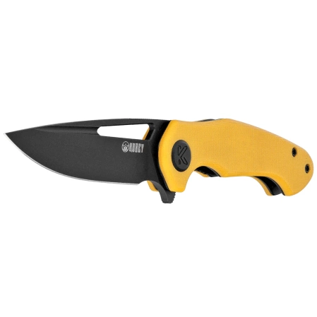 Kubey Dugu Knife Yellow G10, Blackwashed 14C28N (KU210J)