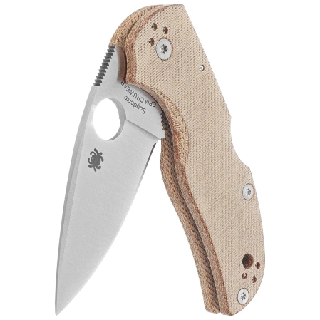 Nóż składany Spyderco Native 5 Brown Canvas Micarta, Satin CPM Cru-Wear by Sal Glesser (C41MPCW5)