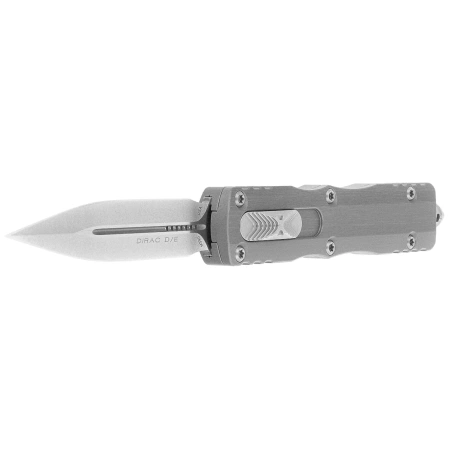 Microtech Dirac D/E OTF Knife Natural Clear Aluminum, Stonewashed M390 by Tony Marfione (225-10NC)