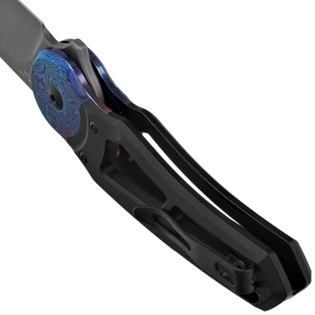 Nóż składany Fox Metamorphosis Black PVD Titanium, Timascus HW, Damasteel Super Dense Twist (FX-556-A1)