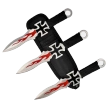 Martinez Albainox Cross Throwing Knives Set 3 pcs, Black Cord, Satin 3Cr13MoV (31884)