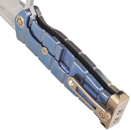 Nóż składany Medford USMC FF "Solar Flare"/Blue Titanium, Bronze HW/Clip, Tumbled S45VN by Grreg Medford (MK204STQ-03A2-T1C1-P1)