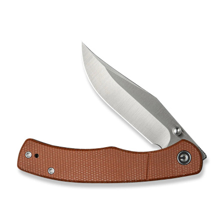 Nóż składany Civivi Clingman Brown Canvas Micarta, Satin Nitro-V by Taylor Martin Best Damn EDC (C23065-3)