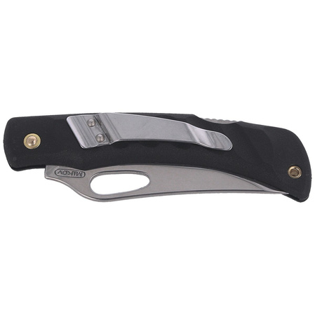 Mikov Crocodile Black ABS Folding Knife, Mirror Finish with Clip (243-NH-1/B BLACK/CLIP)